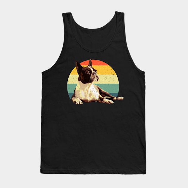 Cool Boston Terrier Art For Men Women Boston Terrier Lovers Tank Top by Mitsue Kersting